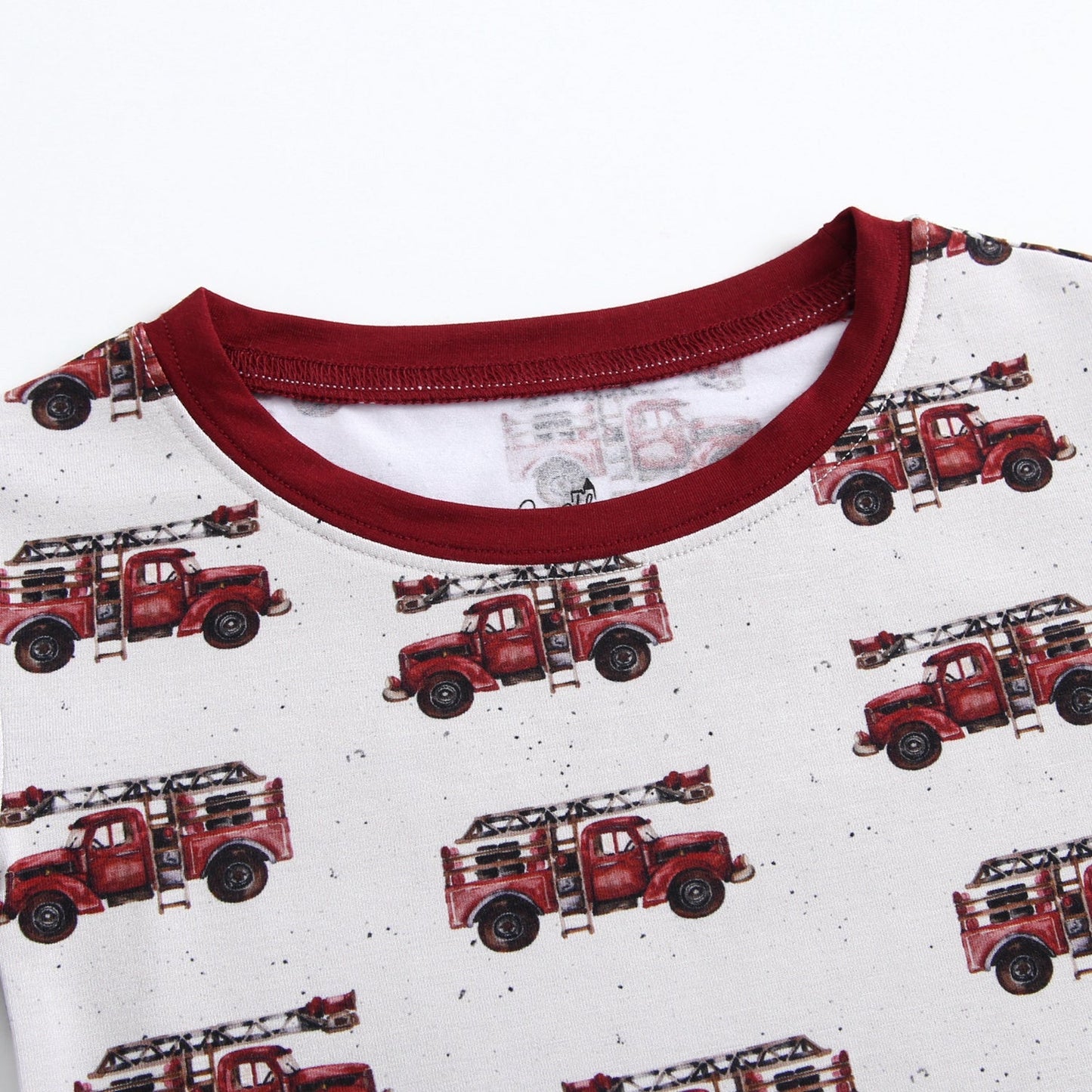 Vintage Firetrucks Bamboo Set