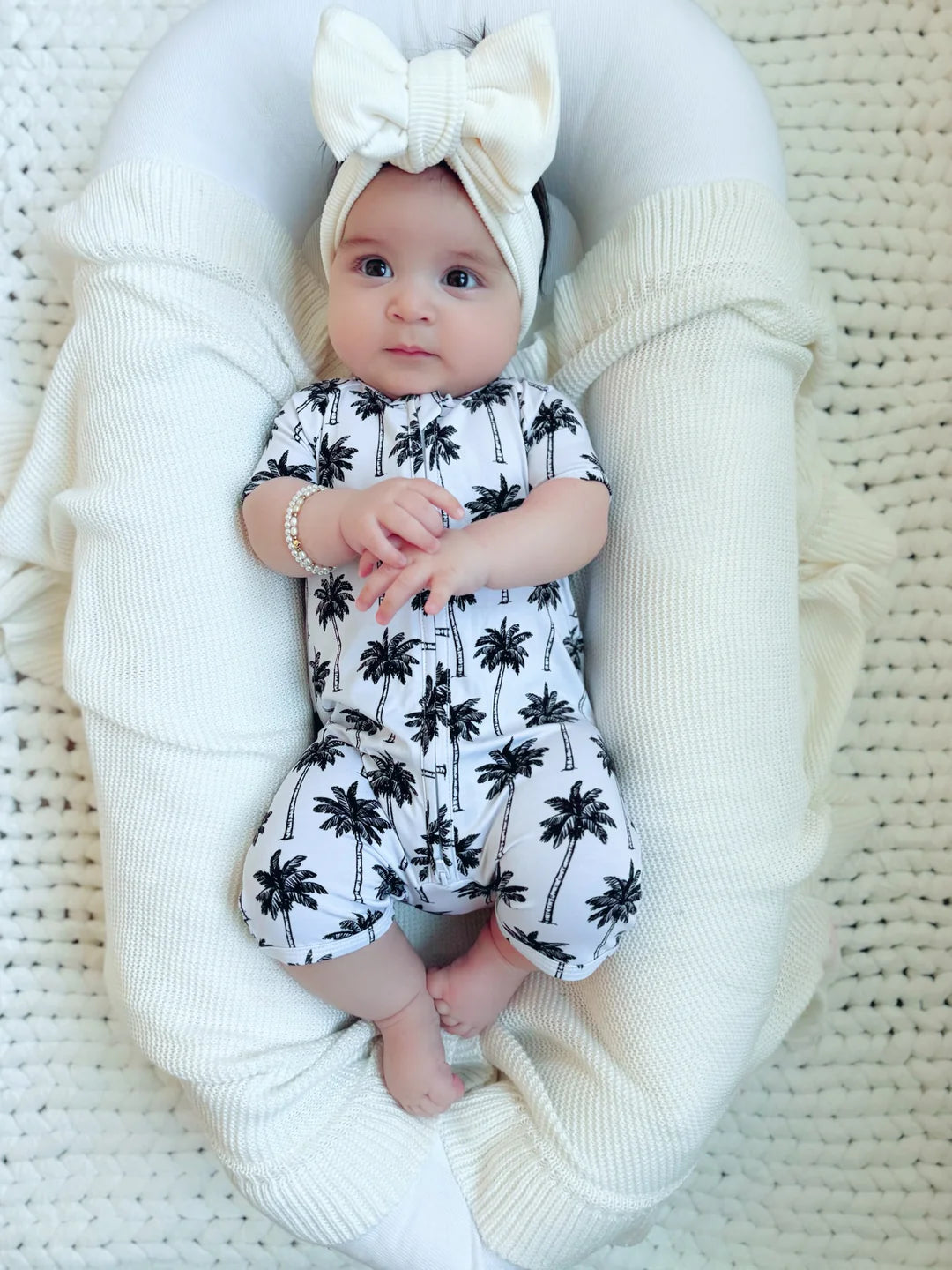 White Palm - Bamboo Shorty Romper