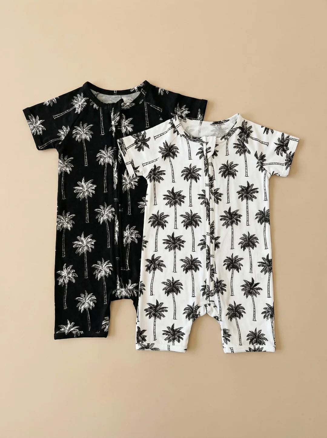 Black Palm - Bamboo Shorty Romper