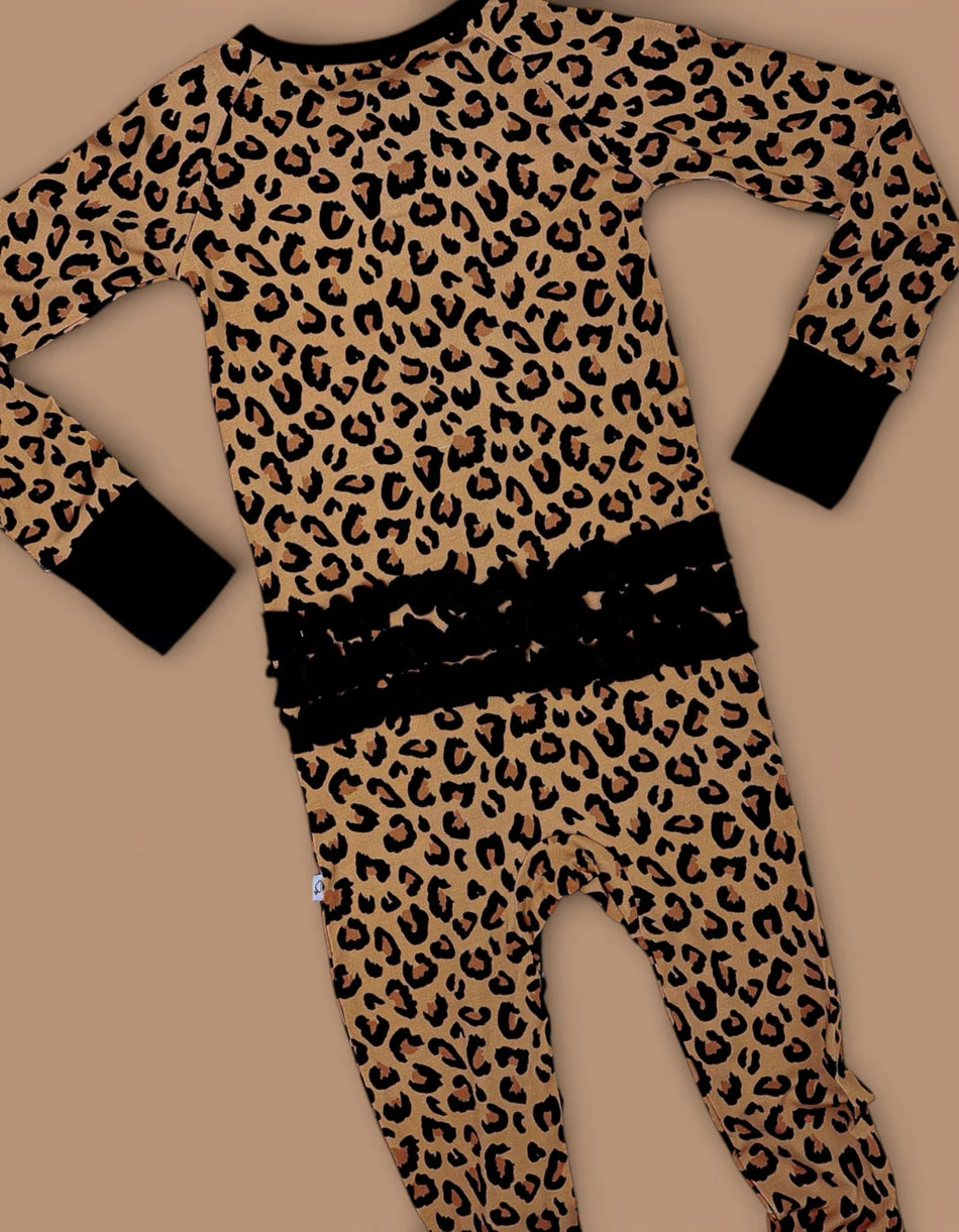 Leopard Dream Ruffle Bamboo Zippy