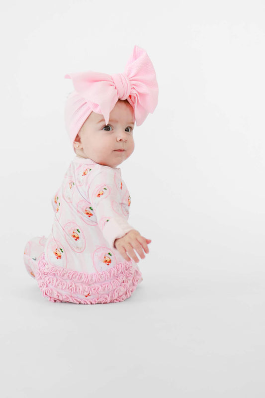 Vintage Pink Santa Bamboo Zippy