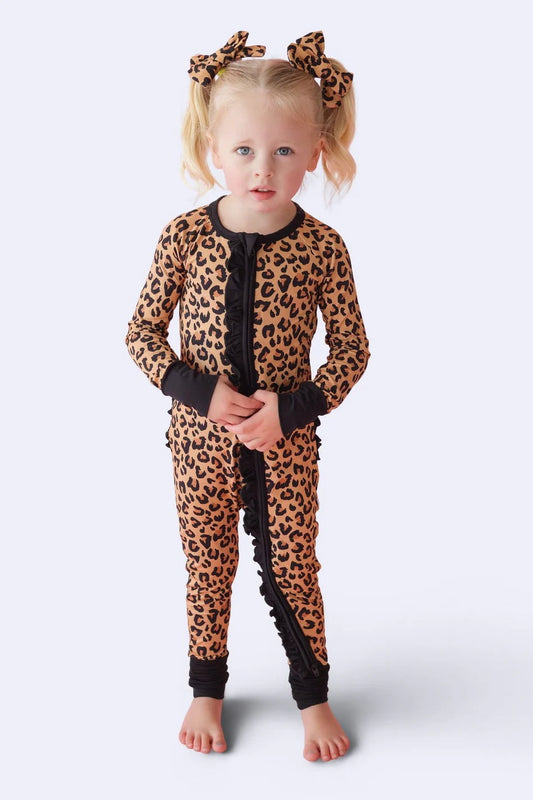 Leopard Dream Ruffle Bamboo Zippy