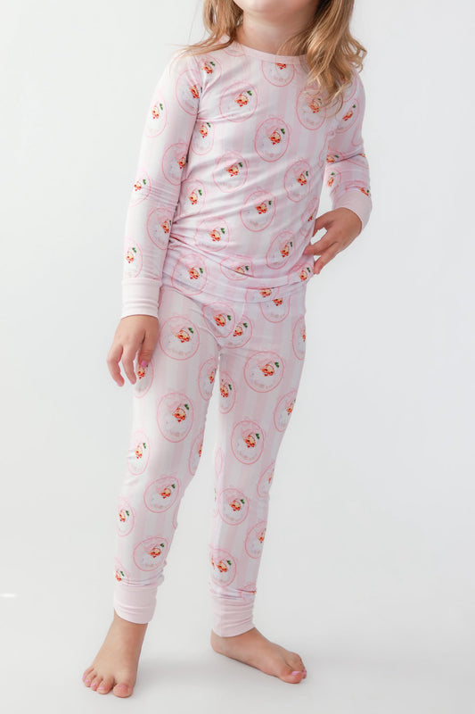 Vintage Pink Santa Bamboo Set