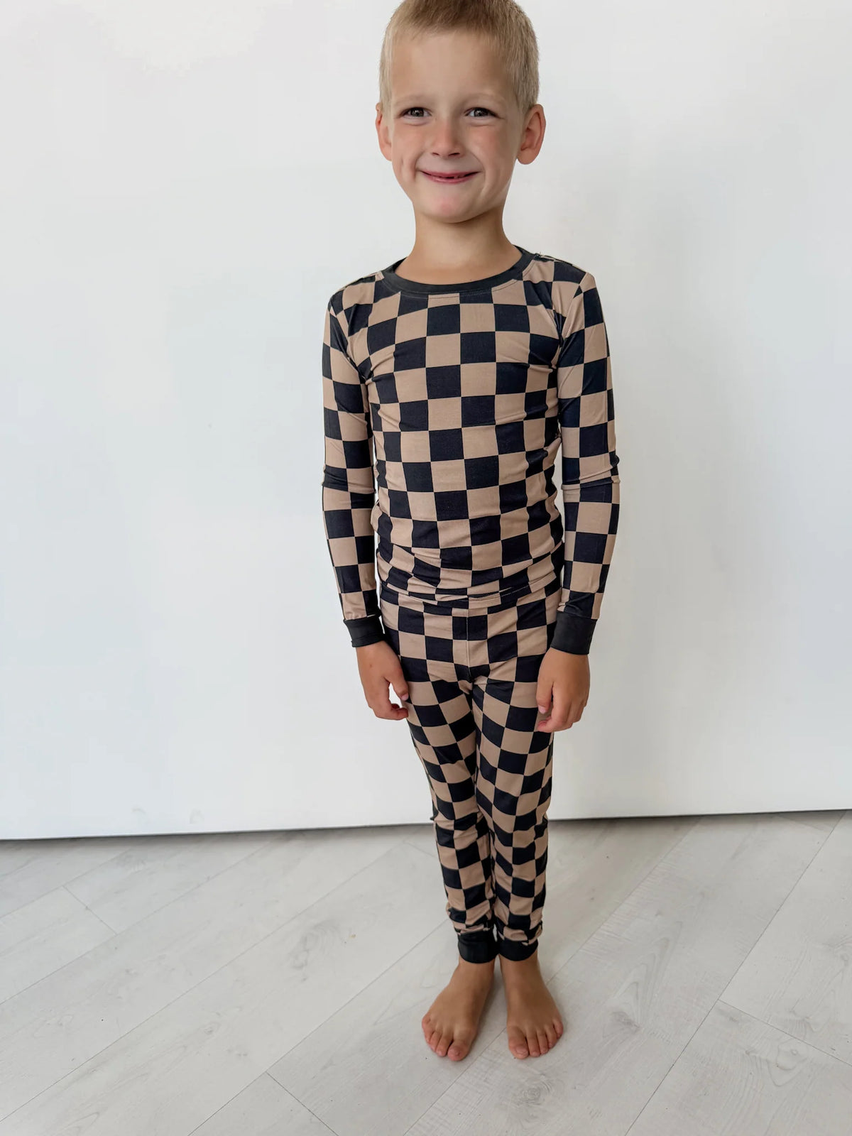 Black Checks Bamboo Set