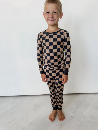 Black Checks Bamboo Set