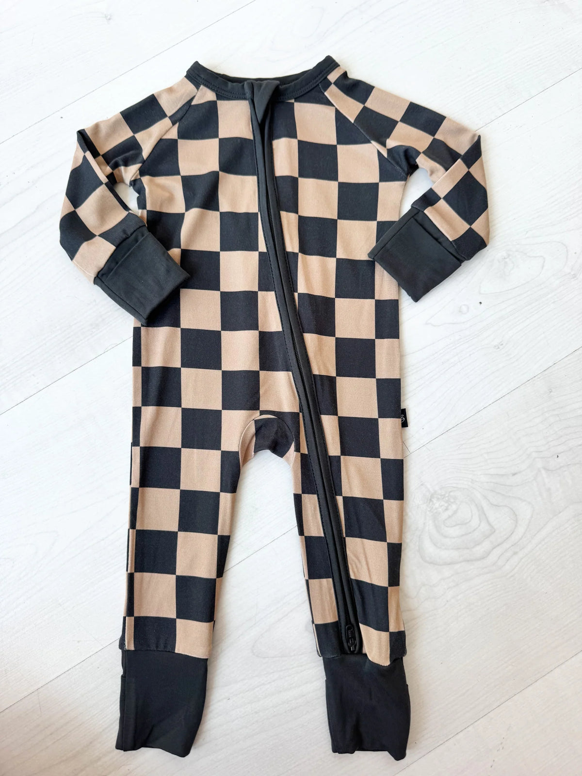Black Checks Bamboo Zippy