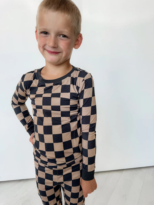 Black Checks Bamboo Set