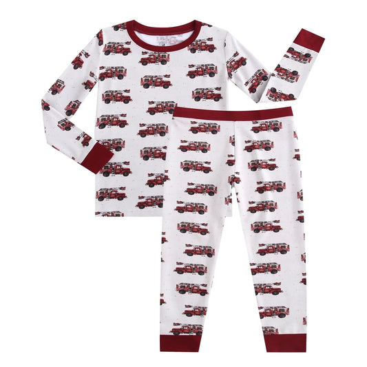 Vintage Firetrucks Bamboo Set