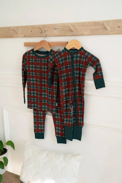 Tartan Plaid Bamboo Set