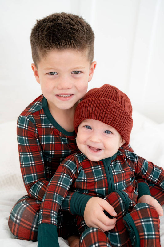 Tartan Plaid Bamboo Set