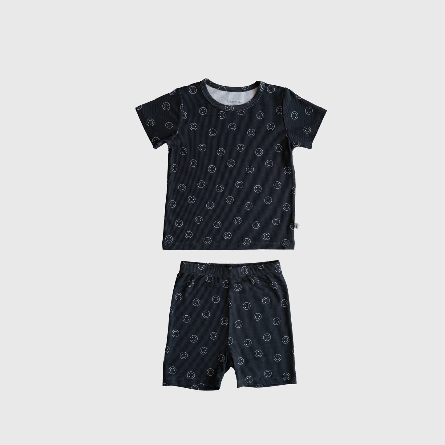 Smiley Ribbed Short Set