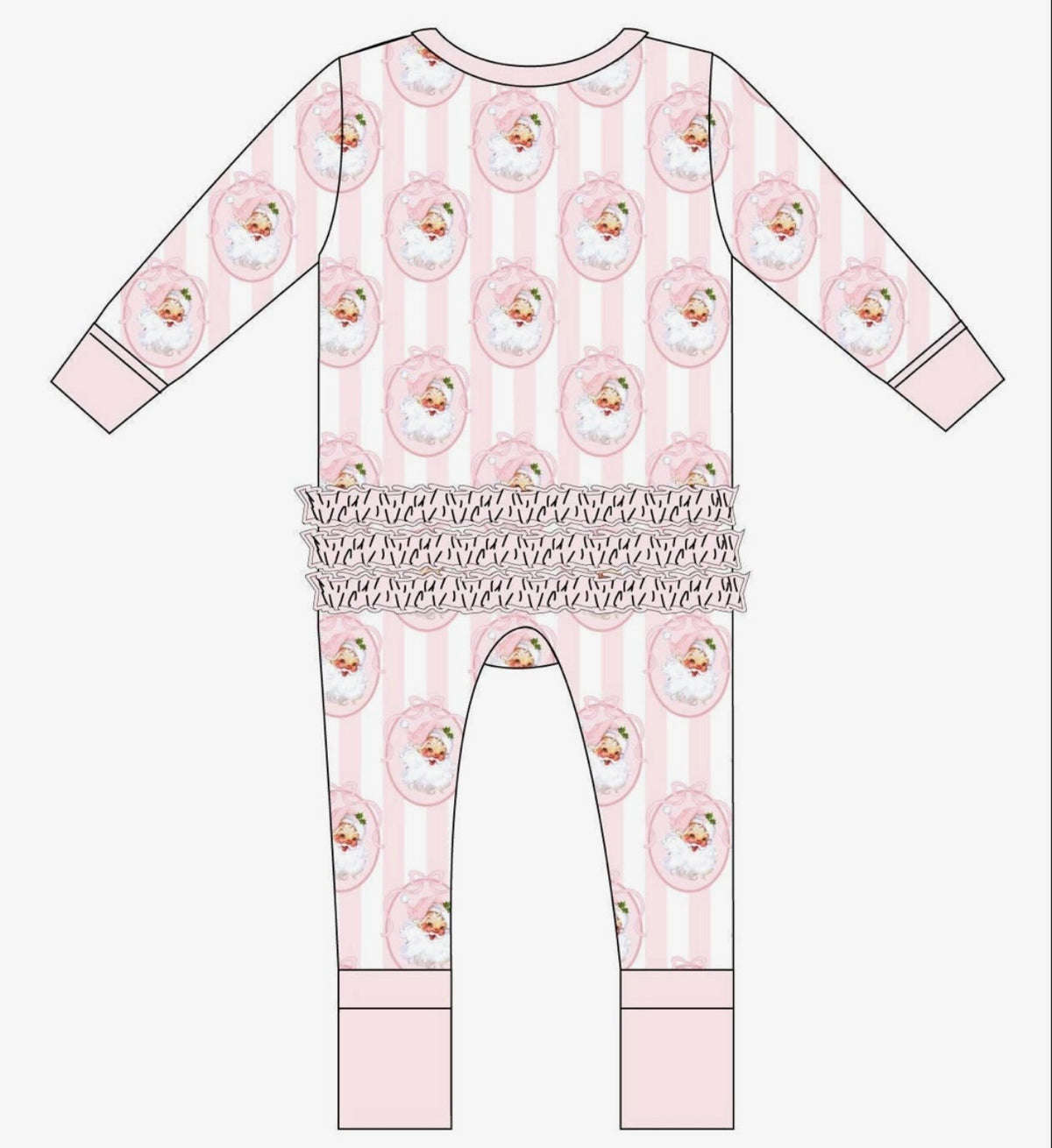 Vintage Pink Santa Bamboo Zippy