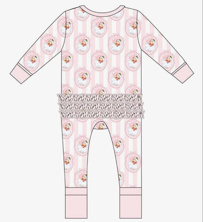 Vintage Pink Santa Bamboo Zippy