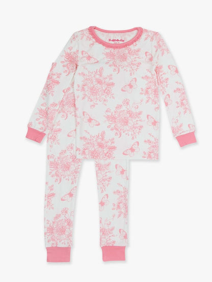 Butterfly Garden Toile Ruffle Bamboo Set