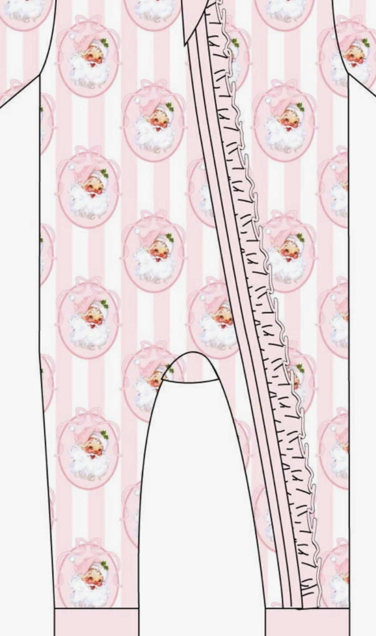 Vintage Pink Santa Bamboo Zippy