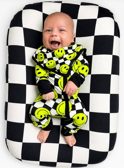 Neon Electric Lime Smileys Bamboo Zippy