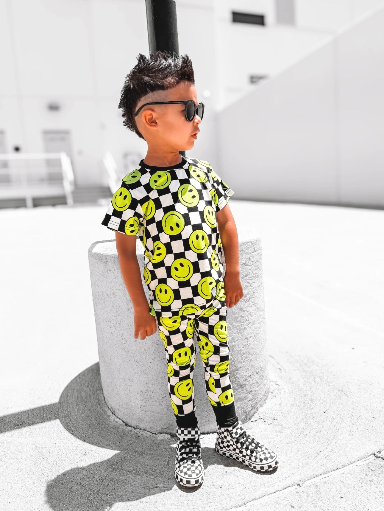 Neon Electric Lime X Smileys Bamboo Set (Short Sleeve)
