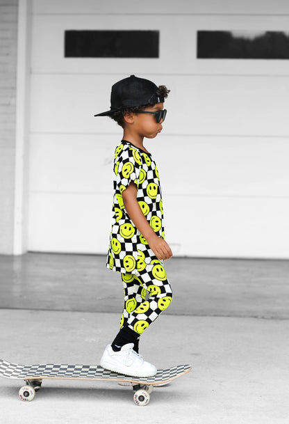 Neon Electric Lime X Smileys Bamboo Set (Short Sleeve)