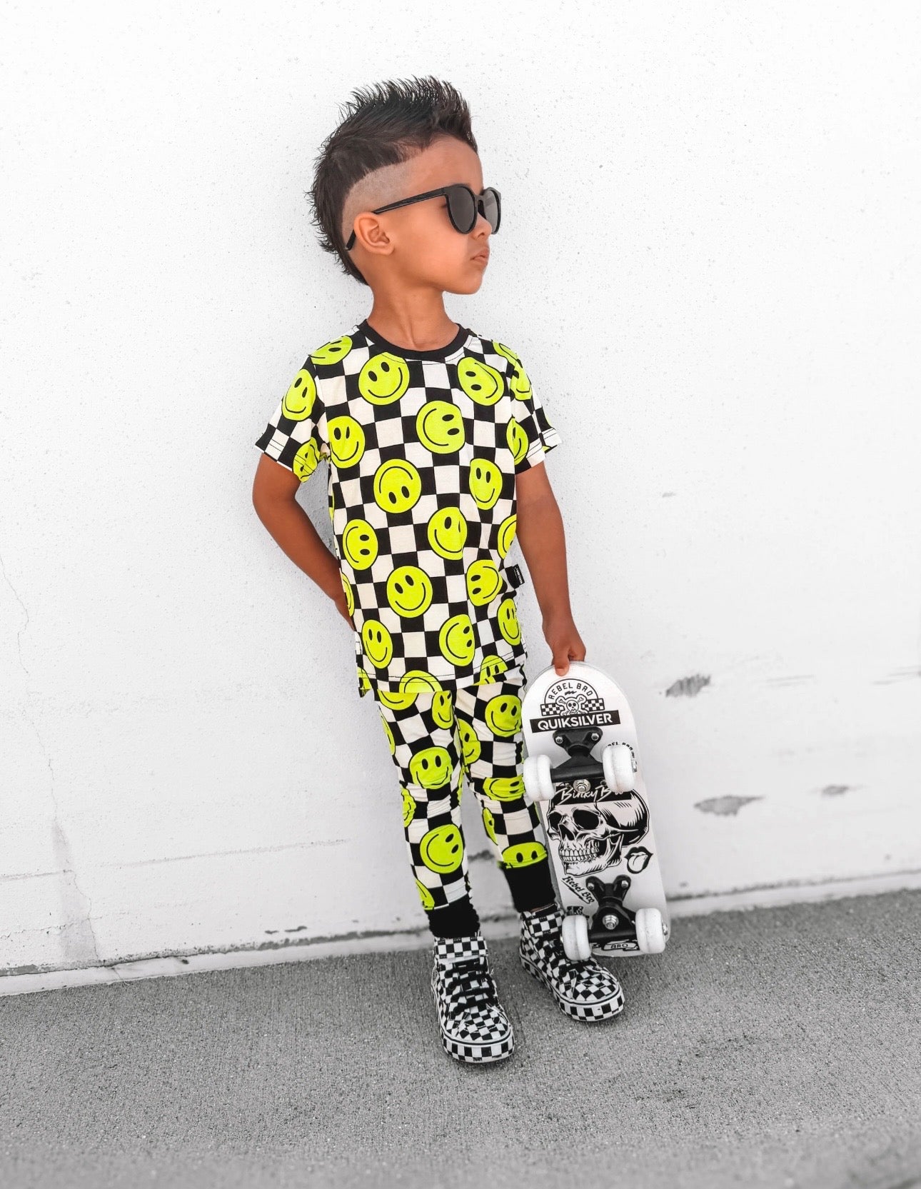 Neon Electric Lime X Smileys Bamboo Set (Short Sleeve)