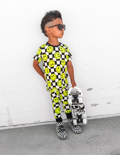 Neon Electric Lime X Smileys Bamboo Set (Short Sleeve)