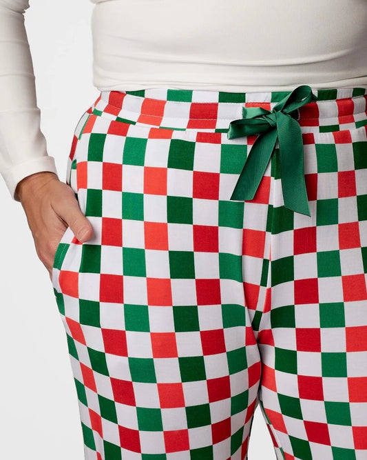 Santa's Checkerboard WOMENS luxe bamboo bottoms