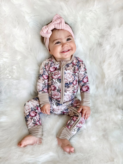 Perfect Peony Vintage Floral Bamboo Zippy