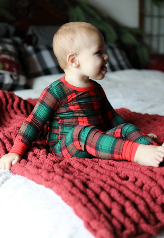 Holiday Plaid Bamboo Set
