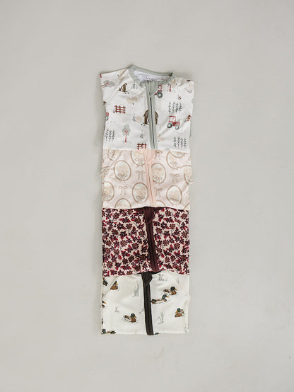Antique Floral Ribbed Bamboo Zipper