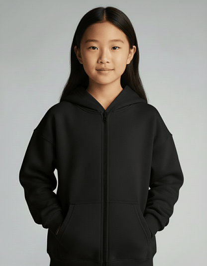Dreamy Soft Charlie Play Solid Color - Bamboo Kids Zip Up Hoodie Sweatshirt