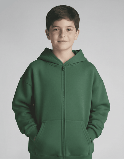 Dreamy Soft Charlie Play Solid Color - Bamboo Kids Zip Up Hoodie Sweatshirt