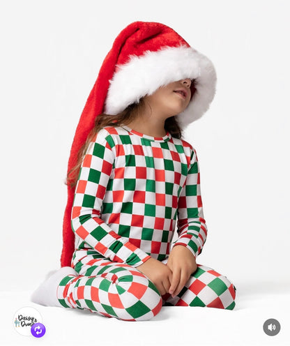 Santa's Checkerboard Bamboo Set